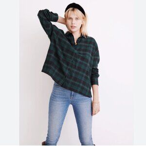 Madewell Westlake Green Plaid Flannel Shirt